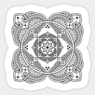 Elegant Lace Henna Tattoo Style Mandala Pattern Sticker